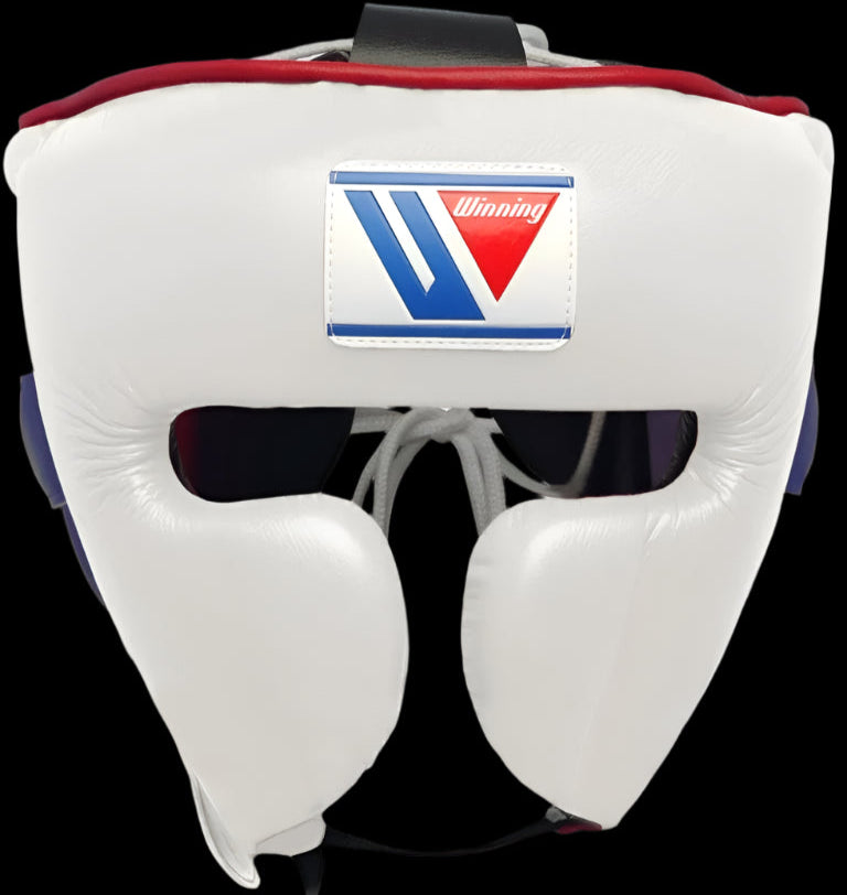 Winning Head Gear, White red Winning Protection Gear, Winning Head protectors, Winning face protectors, Winning boxing gear, Winning, PF Fitness Gear, PFFITNESSGEAR
